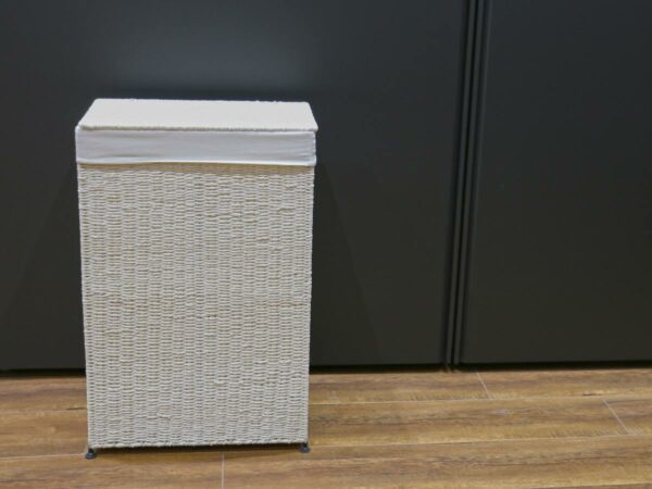 white-laundry-basket-with-fabric-lining - Image 3
