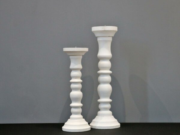 white-wooden-candle-holder-long - Image 2