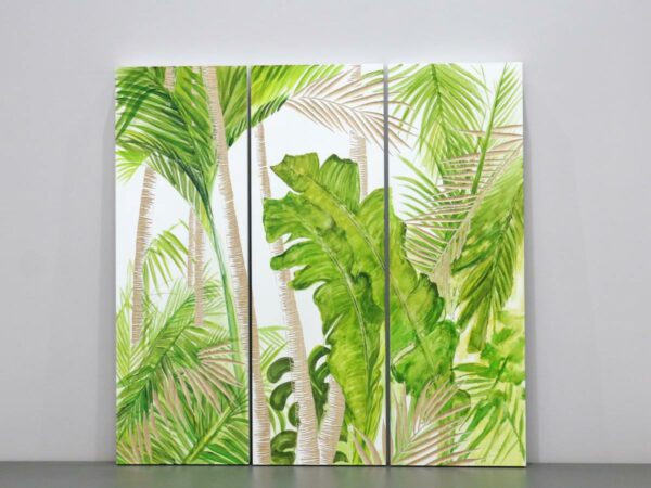 tropical-green-handcraving-and-painting-120x40x4cm-3pcs - Image 2