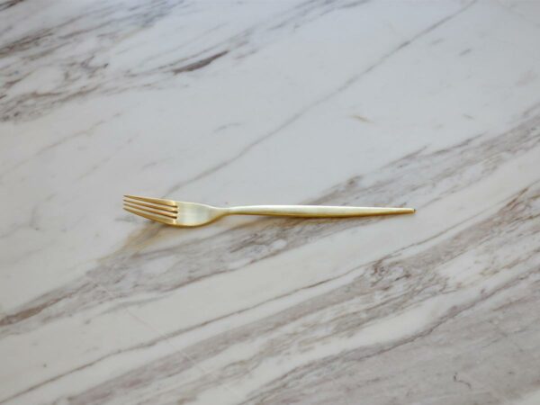 golden-stainless-steel-dessert-fork-with-matte-finish